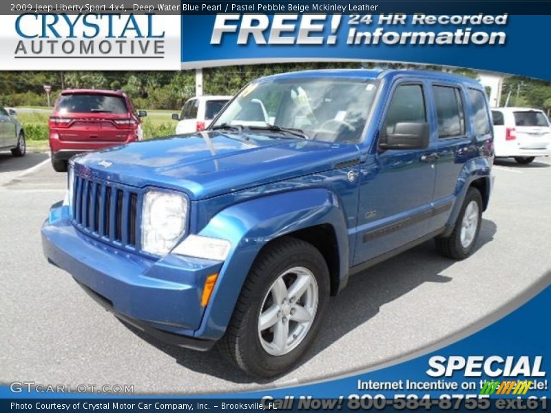 Deep Water Blue Pearl / Pastel Pebble Beige Mckinley Leather 2009 Jeep Liberty Sport 4x4