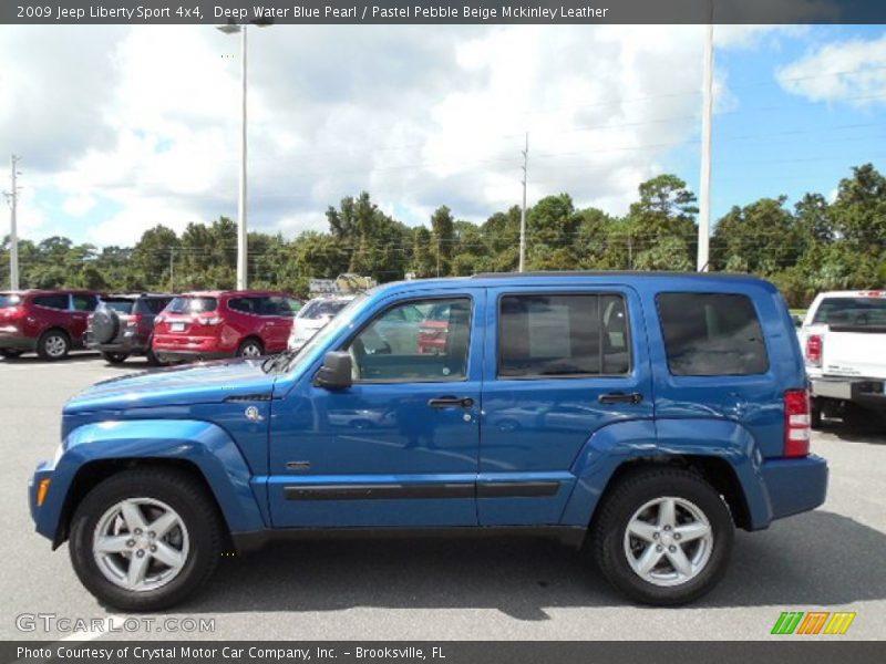 Deep Water Blue Pearl / Pastel Pebble Beige Mckinley Leather 2009 Jeep Liberty Sport 4x4
