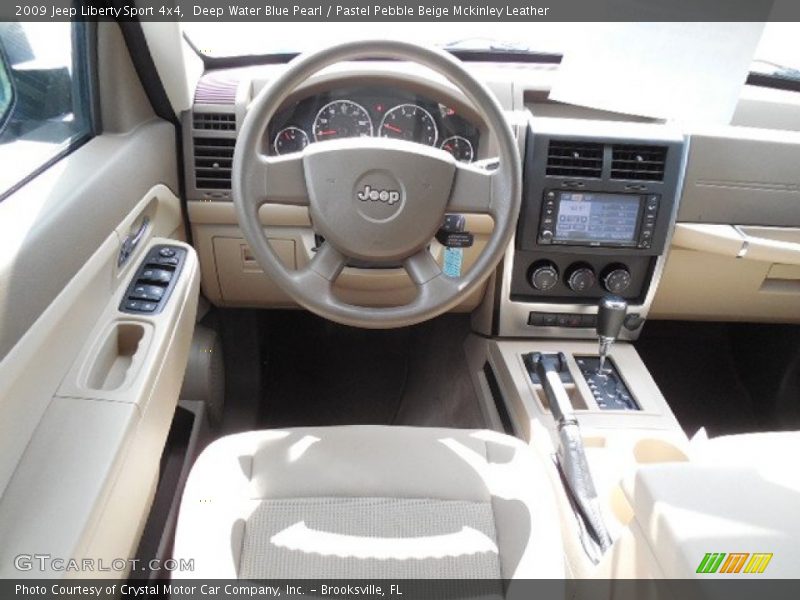 Deep Water Blue Pearl / Pastel Pebble Beige Mckinley Leather 2009 Jeep Liberty Sport 4x4