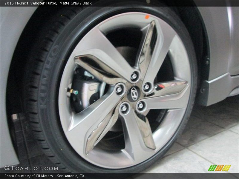 Matte Gray / Black 2015 Hyundai Veloster Turbo
