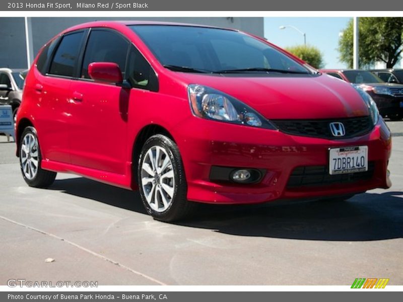 Milano Red / Sport Black 2013 Honda Fit Sport