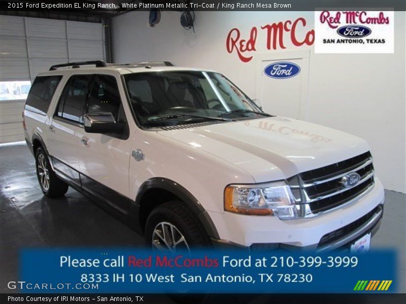 White Platinum Metallic Tri-Coat / King Ranch Mesa Brown 2015 Ford Expedition EL King Ranch