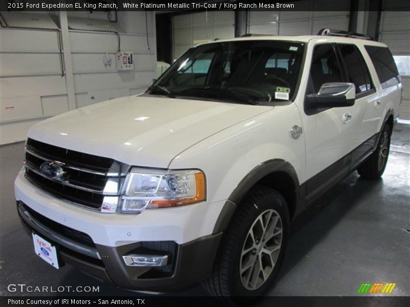 White Platinum Metallic Tri-Coat / King Ranch Mesa Brown 2015 Ford Expedition EL King Ranch