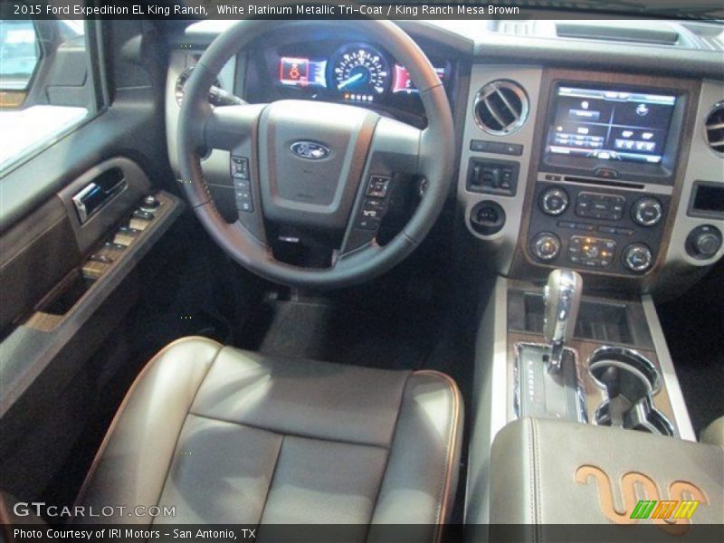 White Platinum Metallic Tri-Coat / King Ranch Mesa Brown 2015 Ford Expedition EL King Ranch