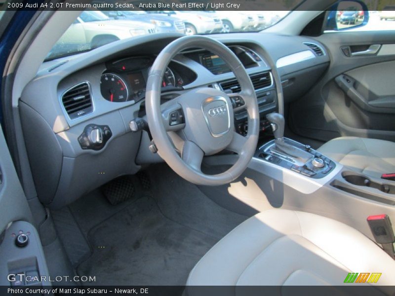Aruba Blue Pearl Effect / Light Grey 2009 Audi A4 2.0T Premium quattro Sedan