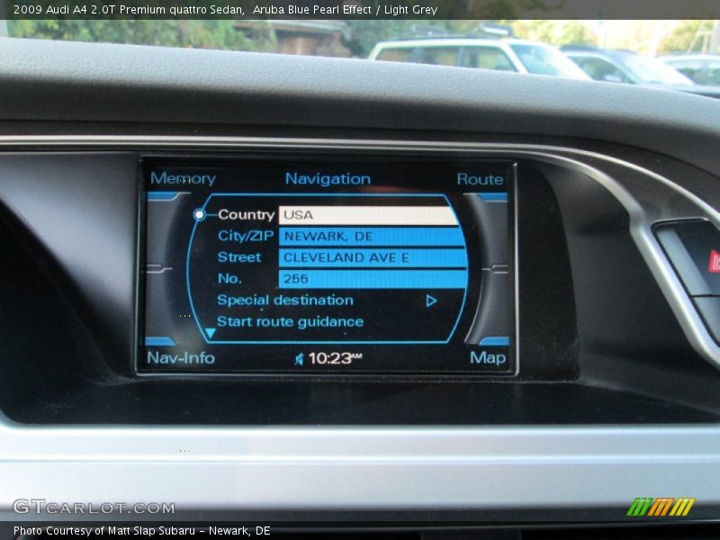 Aruba Blue Pearl Effect / Light Grey 2009 Audi A4 2.0T Premium quattro Sedan