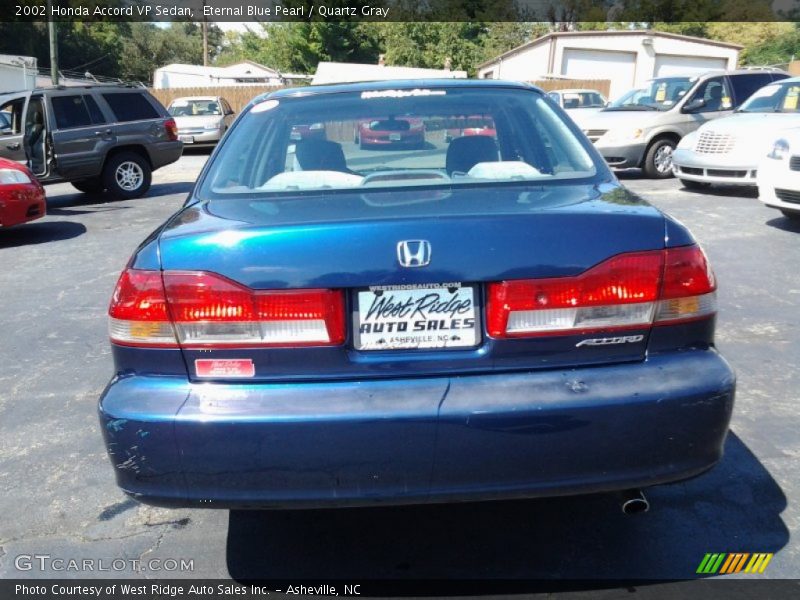 Eternal Blue Pearl / Quartz Gray 2002 Honda Accord VP Sedan