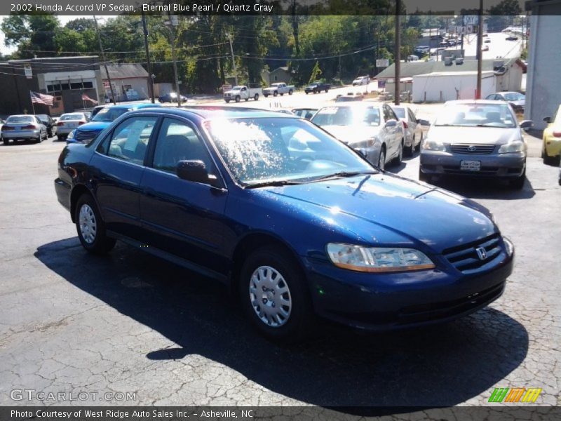 Eternal Blue Pearl / Quartz Gray 2002 Honda Accord VP Sedan