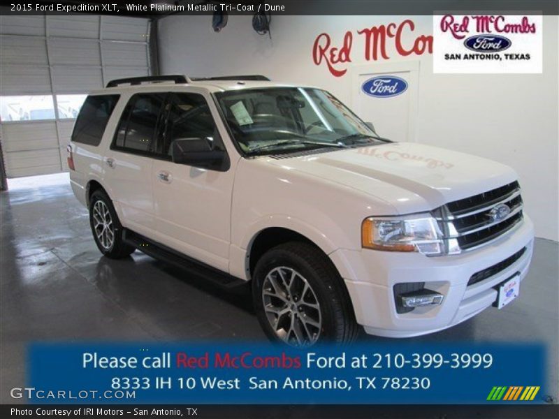 White Platinum Metallic Tri-Coat / Dune 2015 Ford Expedition XLT