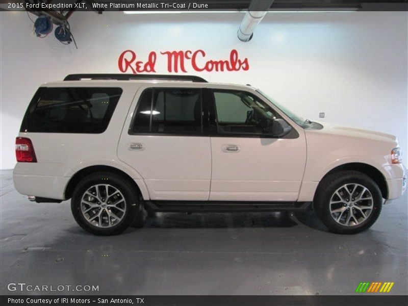 White Platinum Metallic Tri-Coat / Dune 2015 Ford Expedition XLT
