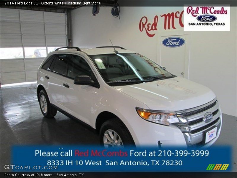 Oxford White / Medium Light Stone 2014 Ford Edge SE