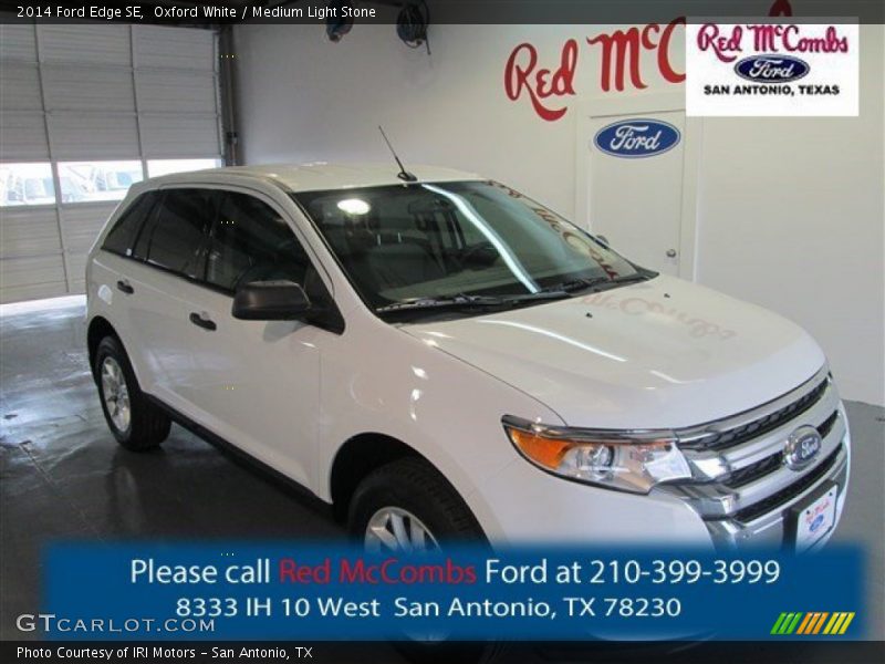 Oxford White / Medium Light Stone 2014 Ford Edge SE