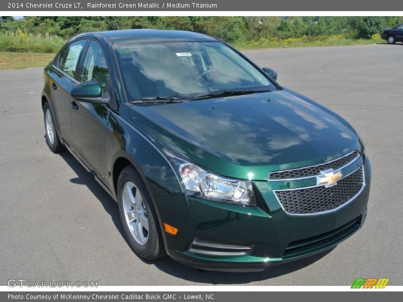 Rainforest Green Metallic / Medium Titanium 2014 Chevrolet Cruze LT