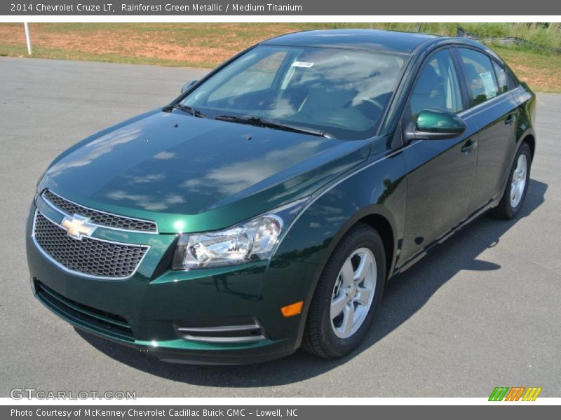 Rainforest Green Metallic / Medium Titanium 2014 Chevrolet Cruze LT