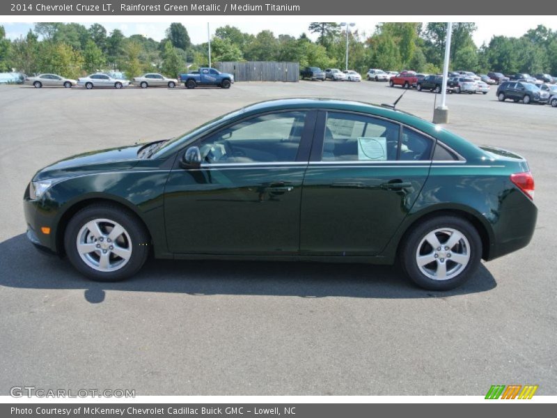 Rainforest Green Metallic / Medium Titanium 2014 Chevrolet Cruze LT