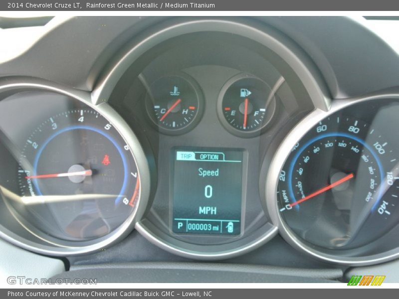 Rainforest Green Metallic / Medium Titanium 2014 Chevrolet Cruze LT
