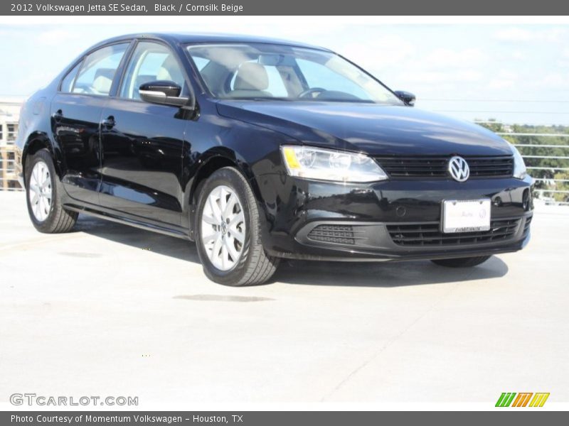 Black / Cornsilk Beige 2012 Volkswagen Jetta SE Sedan