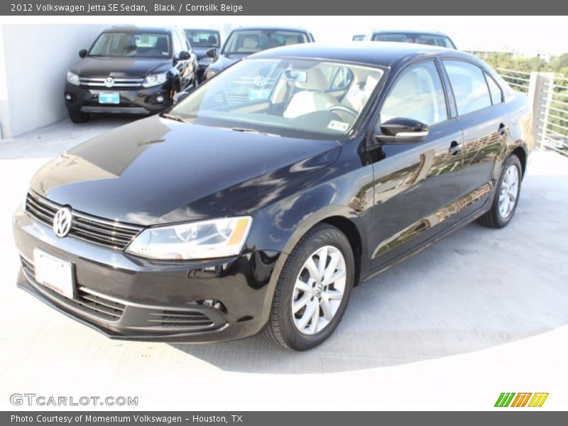 Black / Cornsilk Beige 2012 Volkswagen Jetta SE Sedan