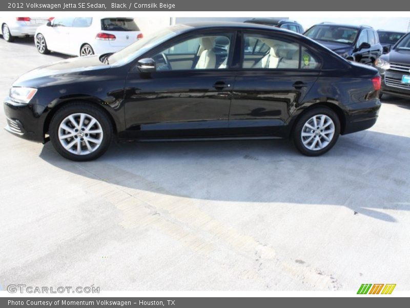 Black / Cornsilk Beige 2012 Volkswagen Jetta SE Sedan