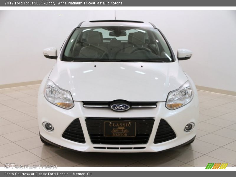 White Platinum Tricoat Metallic / Stone 2012 Ford Focus SEL 5-Door