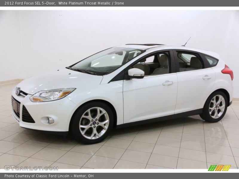White Platinum Tricoat Metallic / Stone 2012 Ford Focus SEL 5-Door