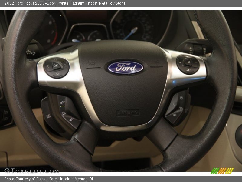 White Platinum Tricoat Metallic / Stone 2012 Ford Focus SEL 5-Door