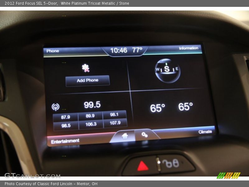 White Platinum Tricoat Metallic / Stone 2012 Ford Focus SEL 5-Door