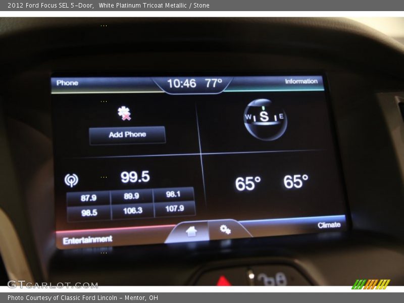 White Platinum Tricoat Metallic / Stone 2012 Ford Focus SEL 5-Door