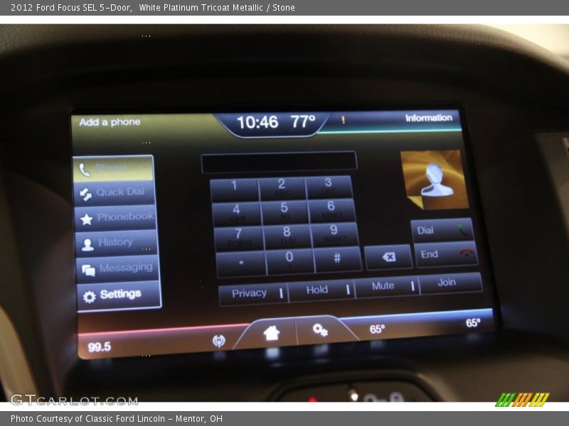 White Platinum Tricoat Metallic / Stone 2012 Ford Focus SEL 5-Door