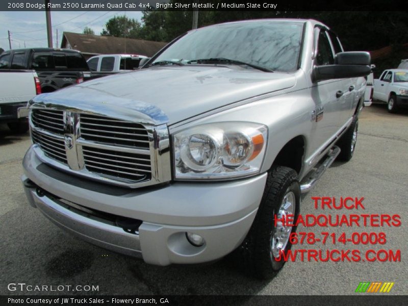 Bright Silver Metallic / Medium Slate Gray 2008 Dodge Ram 2500 Laramie Quad Cab 4x4