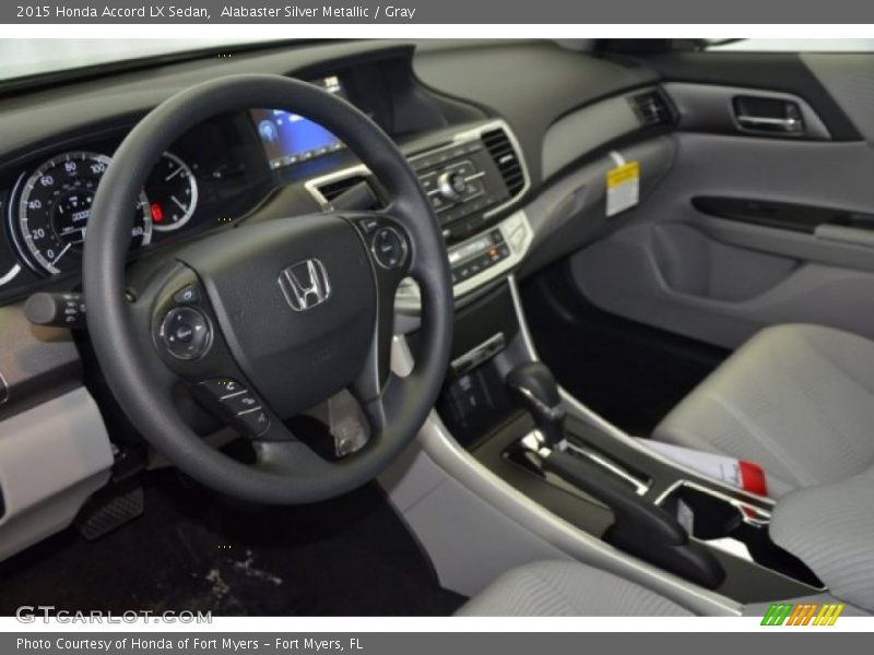 Alabaster Silver Metallic / Gray 2015 Honda Accord LX Sedan