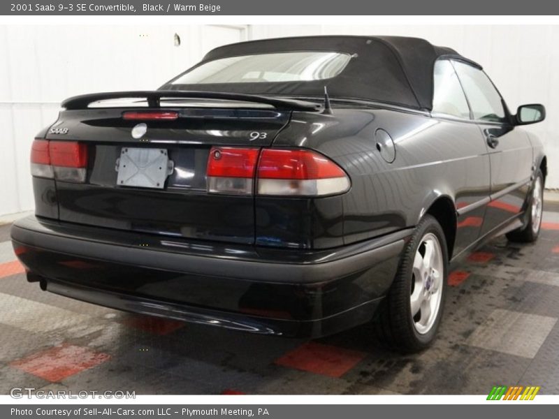 Black / Warm Beige 2001 Saab 9-3 SE Convertible