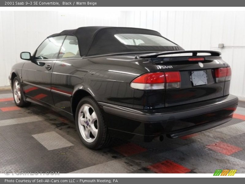 Black / Warm Beige 2001 Saab 9-3 SE Convertible