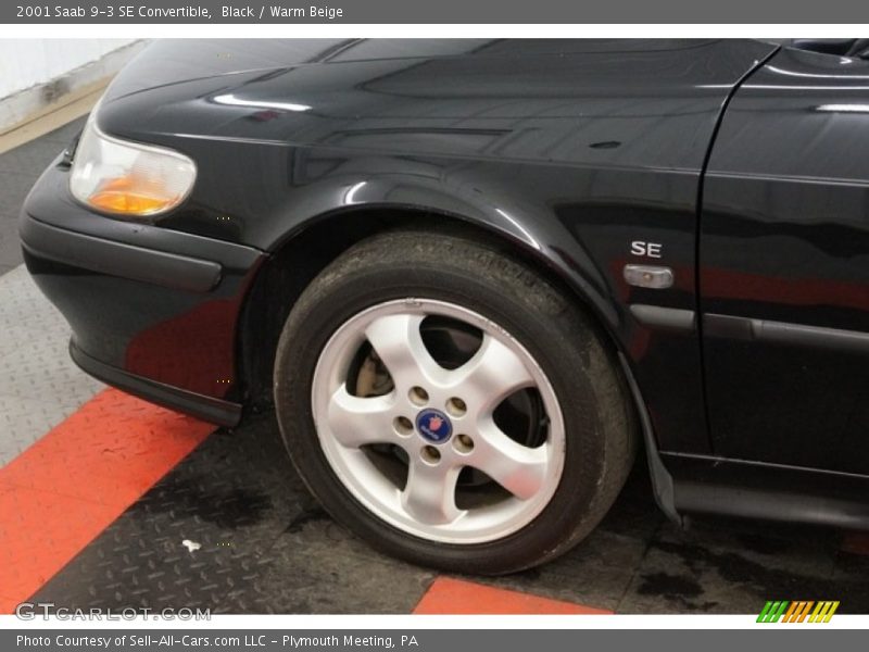 Black / Warm Beige 2001 Saab 9-3 SE Convertible