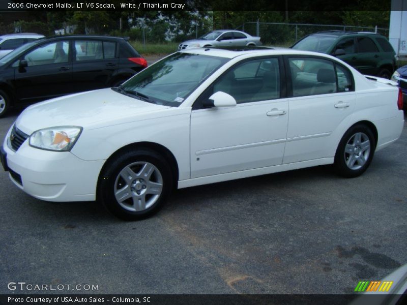 White / Titanium Gray 2006 Chevrolet Malibu LT V6 Sedan