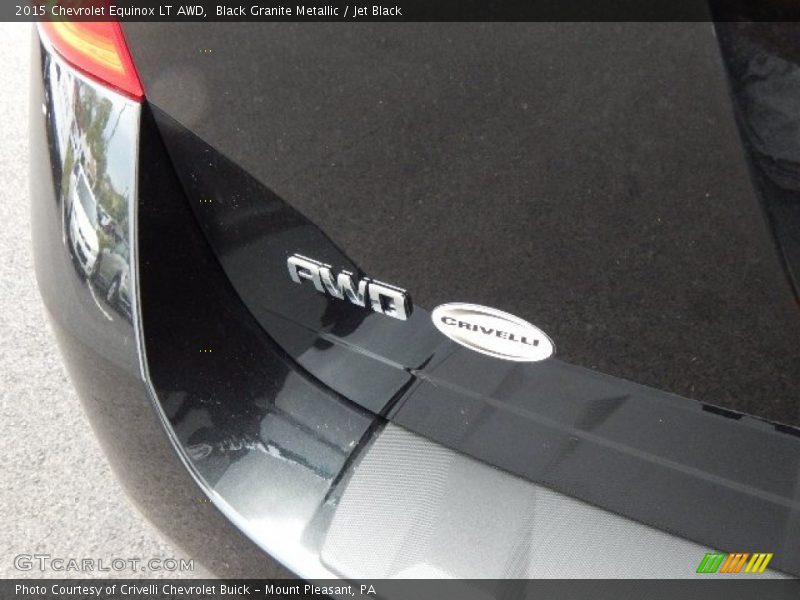 Black Granite Metallic / Jet Black 2015 Chevrolet Equinox LT AWD