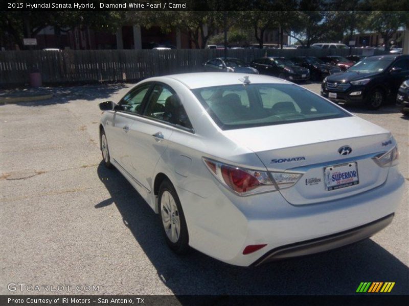 Diamond White Pearl / Camel 2015 Hyundai Sonata Hybrid