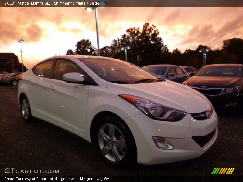 Shimmering White / Beige 2013 Hyundai Elantra GLS