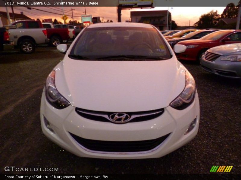 Shimmering White / Beige 2013 Hyundai Elantra GLS