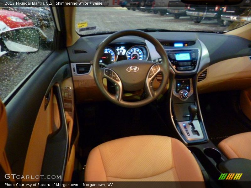 Shimmering White / Beige 2013 Hyundai Elantra GLS