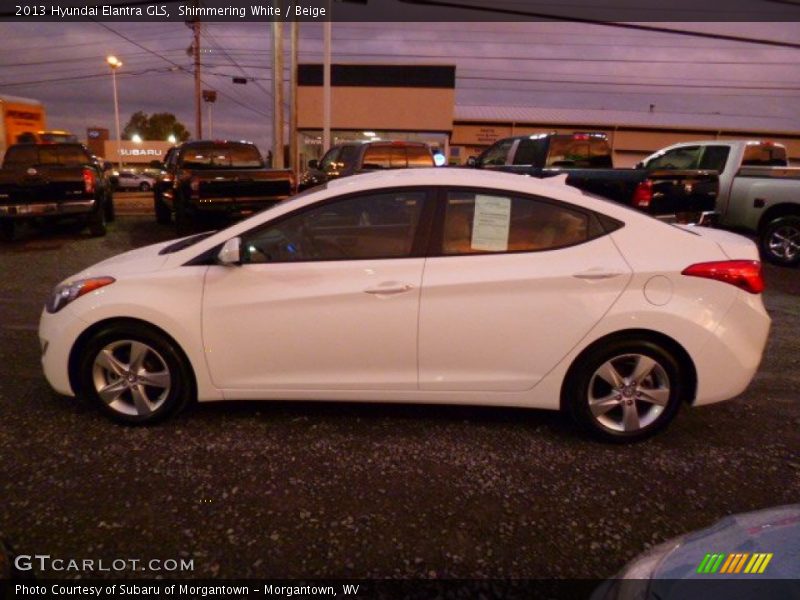 Shimmering White / Beige 2013 Hyundai Elantra GLS