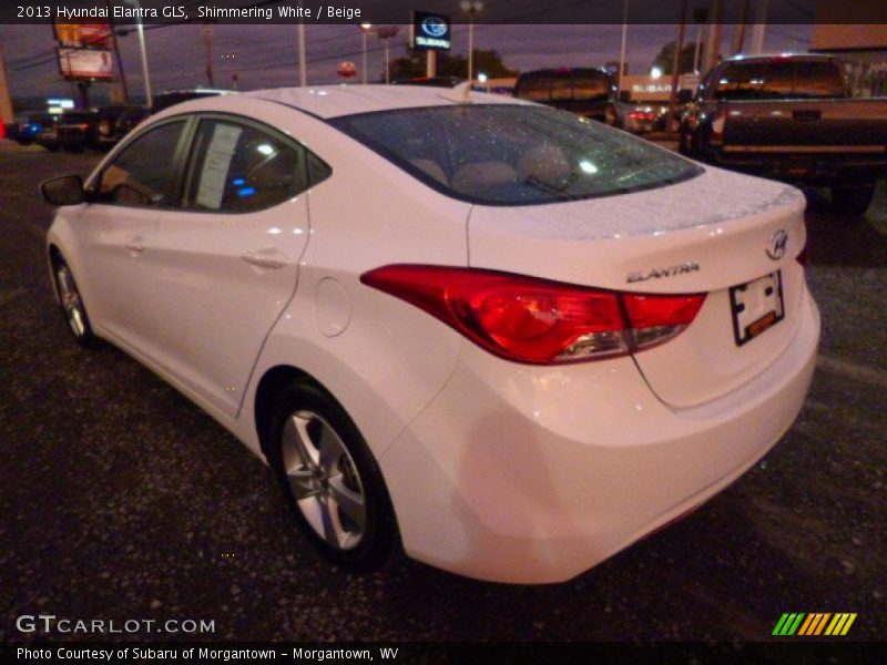 Shimmering White / Beige 2013 Hyundai Elantra GLS