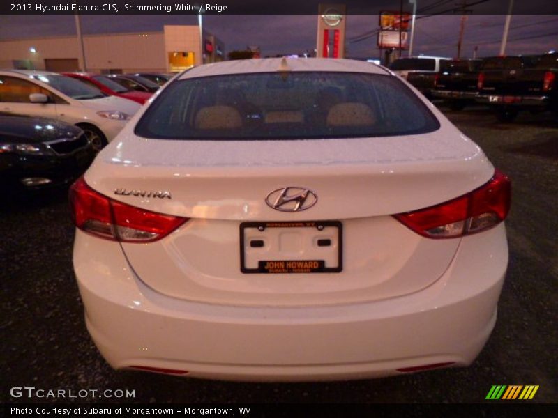 Shimmering White / Beige 2013 Hyundai Elantra GLS