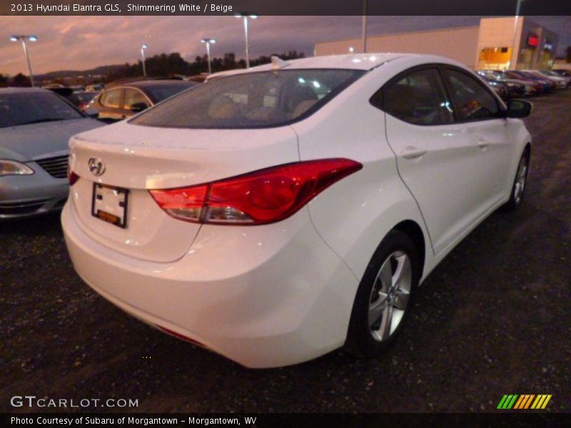 Shimmering White / Beige 2013 Hyundai Elantra GLS