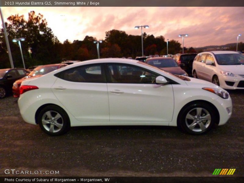 Shimmering White / Beige 2013 Hyundai Elantra GLS