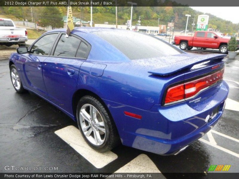 Blue Streak Pearl / Black 2012 Dodge Charger R/T Plus AWD