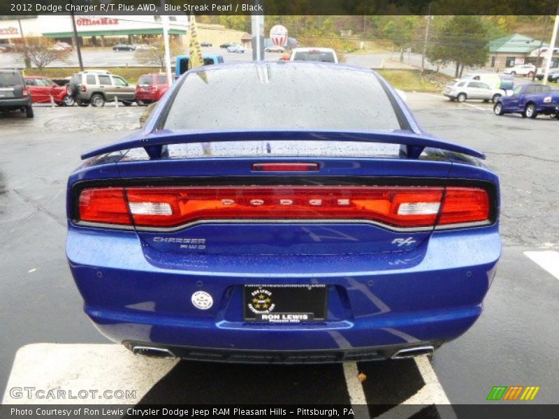 Blue Streak Pearl / Black 2012 Dodge Charger R/T Plus AWD