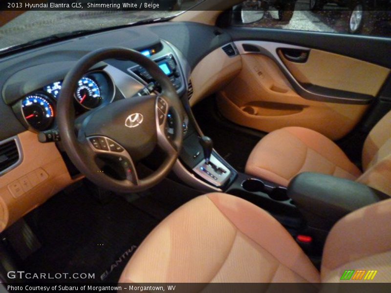 Shimmering White / Beige 2013 Hyundai Elantra GLS