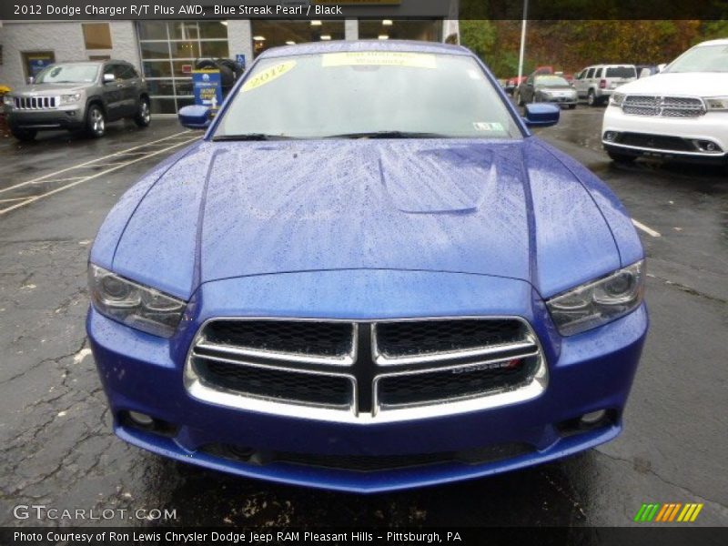Blue Streak Pearl / Black 2012 Dodge Charger R/T Plus AWD