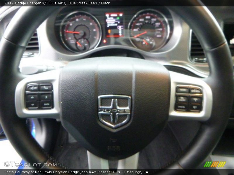 Blue Streak Pearl / Black 2012 Dodge Charger R/T Plus AWD